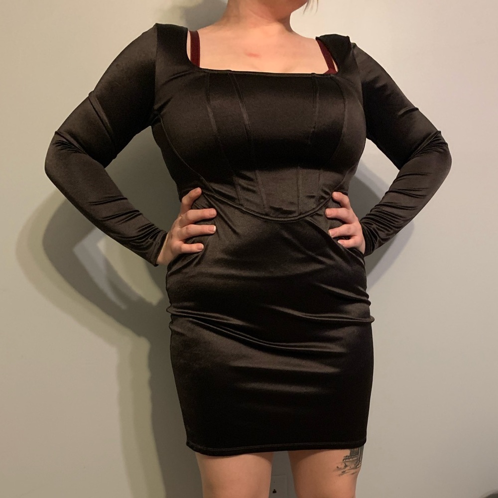 Slick black dress
